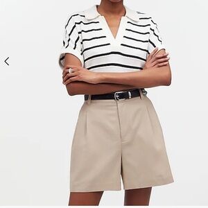 NWT Madewell The Harlow Short in Drapey Twill, Vintage Khaki size 6